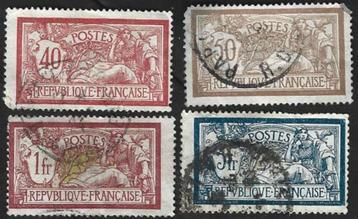 4 Postzegels Frankrijk 1900 Allegorieën (Type Merson) beschikbaar voor biedingen