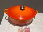 Le Creuset braadpan 35 cm Vulcanic in echt heel goede staat, Gietijzer, Ophalen of Verzenden, Zo goed als nieuw, Keramische plaat