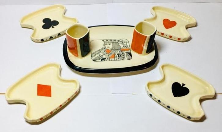 Royal Doulton England art deco bridge set 1933, Antiek en Kunst, Antiek | Keramiek en Aardewerk, Verzenden