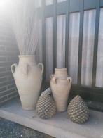 Set van vazen/kruiken en decoratie dennenappels voor buiten, Tuin en Terras, Tuinvazen, Gebruikt, Ophalen