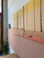 Muurdecoratie - grote houten print 149 x 75cm, Enlèvement, Comme neuf