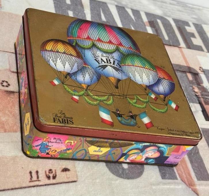 1970 vintage voorraad Blik - Fabis luchtballon koekjes, Verzamelen, Blikken, Zo goed als nieuw, Koek(jes), Ophalen of Verzenden