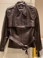 Lamon-Nuytens prachtige korte trenchcoat in leder, Ophalen, Bruin, Lamon-Nuytens, Maat 42/44 (L)