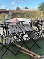 Tafel voor terras of tuin (tuinset) en 2 stoelen, Ophalen, Gebruikt, Tuinset