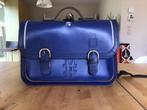 Lederen boekentas #OwnStuff, Handtassen en Accessoires, Tassen | Schooltassen, Ophalen, Gebruikt, Blauw, Aktetas of Boekentas