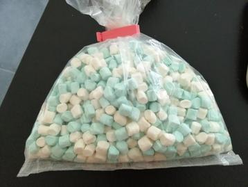 500 gram mini marshmallows wit en blauw