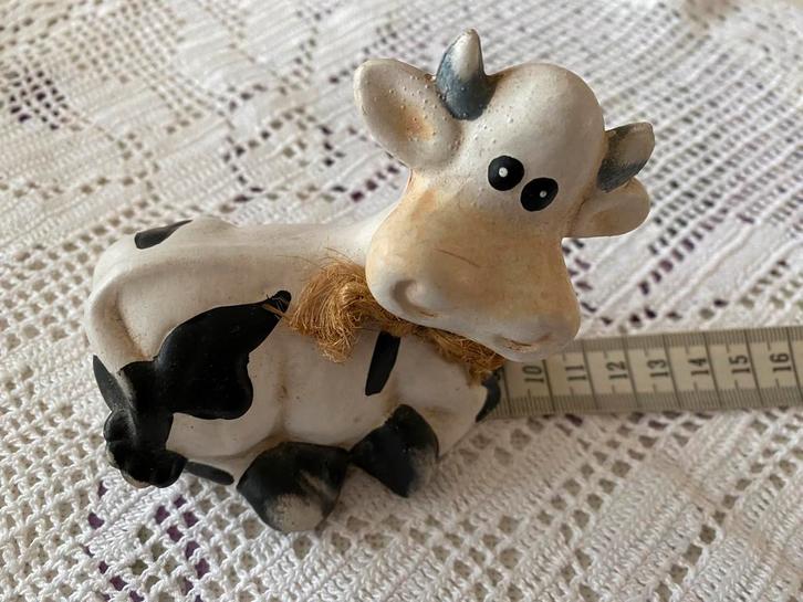 Petite vache en plâtre peinte déco ou collection, Collections, Collections Animaux, Enlèvement ou Envoi