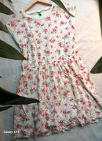Benetton wit kleed met roze bloemen, Kinderen en Baby's, Nieuw, Meisje, Jurk of Rok, Ophalen