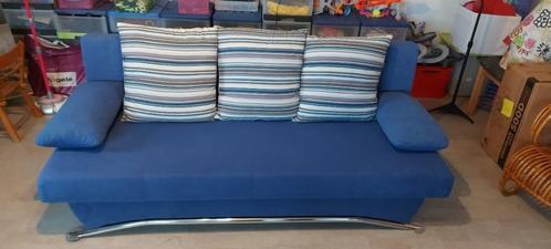 Slaapbank blauw inclusief kussens, Maison & Meubles, Chambre à coucher | Canapés-lits, Utilisé, 140 cm, 200 cm, Queen size, Bleu