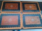 Mooie houten met rotan en parelmoer placemats, Enlèvement ou Envoi