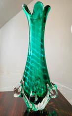 Prachtige XL murano vaas (Fratelli/60s/Italy), Huis en Inrichting, Ophalen of Verzenden, Minder dan 50 cm, Groen, Glas