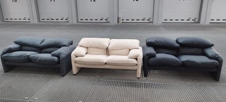 Cassina Maralunga 2 zits opnieuw gestoffeerd, Huis en Inrichting, Zetels | Zetels, Zo goed als nieuw, Rechte bank, Tweepersoons