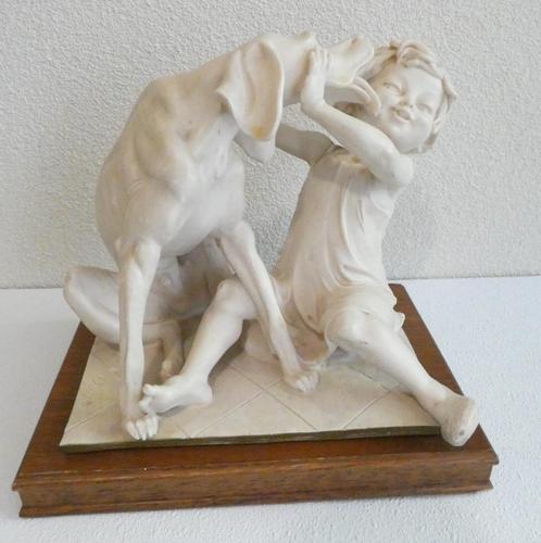 Giuseppe Armani Vintage Figuur meisje met hond [1696], Antiek en Kunst, Kunst | Beelden en Houtsnijwerken, Ophalen of Verzenden