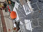 vintage plooi-setje metaal wit  €125, Tuin en Terras, Ophalen, Gebruikt