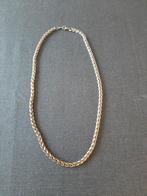 ronde halsketting zilver-goudkleurig,lengte 60, Ophalen of Verzenden, Gebruikt, Zilver, Zilver