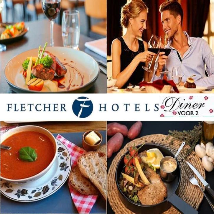 Fletcher hotel DINERBON 3-gangen diner voor 2 pers in NL & D, Tickets en Kaartjes, Hotelbonnen, Twee personen