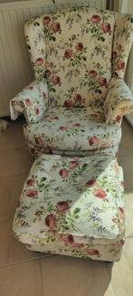 Retro zeteltje met veren kussen met poef vintage, Huis en Inrichting, Ophalen, Gebruikt, Stof, Art deco