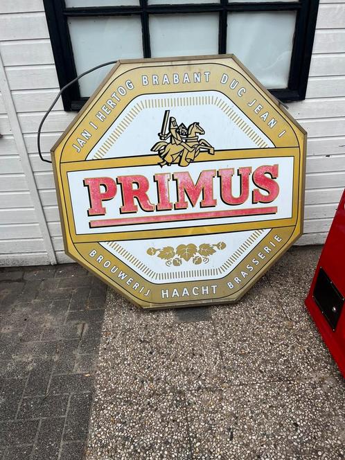 Te koop heel mooi groot Reclame lichtbord van Primus bier, Verzamelen, Merken en Reclamevoorwerpen, Gebruikt, Lichtbak of (neon) lamp
