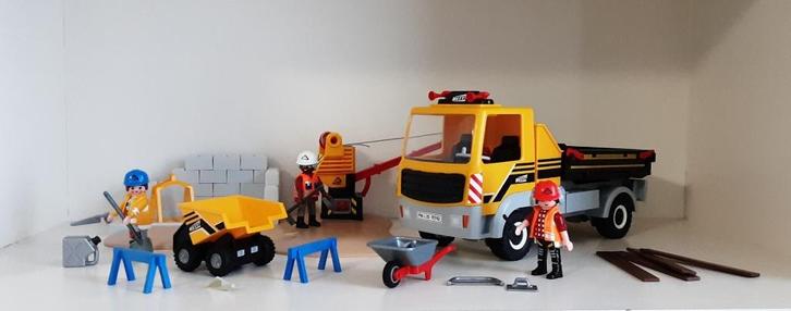 PLaymobil bouwplaats met kiepwagen, Kinderen en Baby's, Speelgoed | Playmobil, Zo goed als nieuw, Complete set, Verzenden