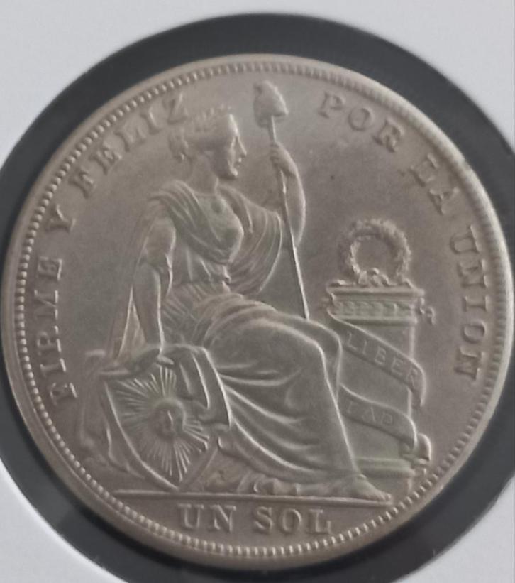 Peru 1 sol 1925 (zilver), Postzegels en Munten, Munten | Amerika, Losse munt, Zuid-Amerika, Zilver, Verzenden