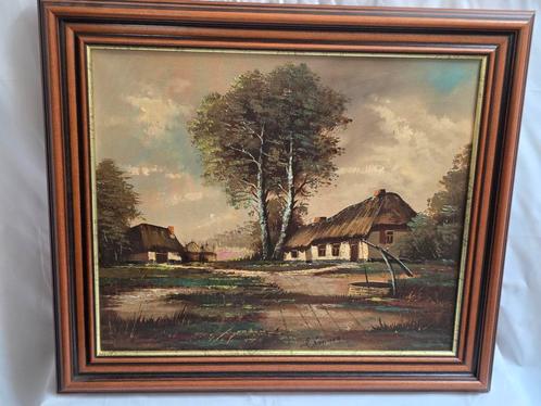 Grote vintage schilderij, Antiek en Kunst, Kunst | Schilderijen | Klassiek, Ophalen of Verzenden