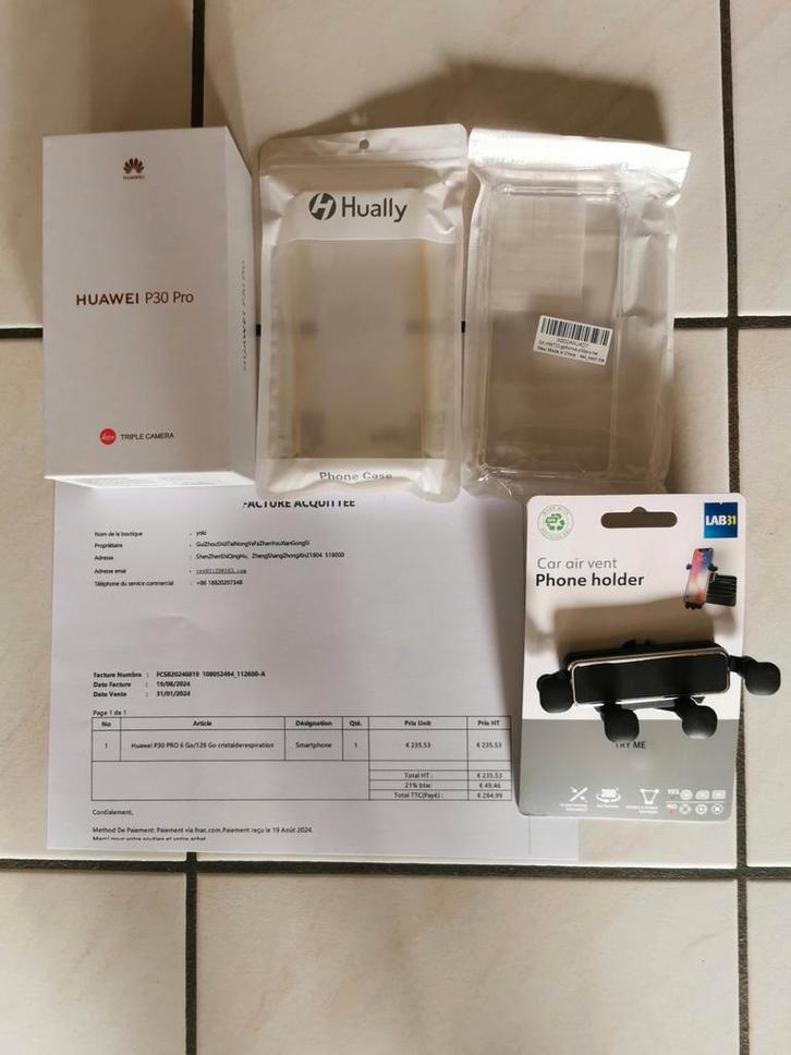 Huawei P30 Pro 128 GB + FACTUUR, oplader, handsfreekit, Telecommunicatie, Mobiele telefoons | Huawei, Gebruikt, Touchscreen, Ophalen