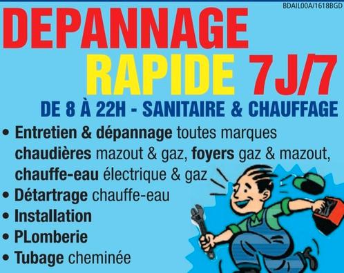 Dépannage chaudière gaz mazout 0493615703 de 7ha22h, Diensten en Vakmensen, Loodgieters en Installateurs, Installatie, Onderhoud