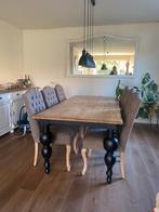 Landelijke eettafel met zes stoelen, Huis en Inrichting, Ophalen, Zo goed als nieuw