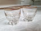 Twee Glas Gouden Rand Likeur, Enlèvement, Utilisé, Verres et Verres à shot
