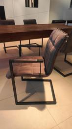 Stoel MXSofa - Bruin/grijs - 4 stuks, Huis en Inrichting, Stoelen, Bruin, Ophalen of Verzenden, Zo goed als nieuw, Metaal