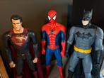 3 figurines articulées 80cm Spiderman / Batman / Superman, Comme neuf