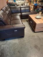Lederen hoeksalon met 1 relax in goede staat, Ophalen