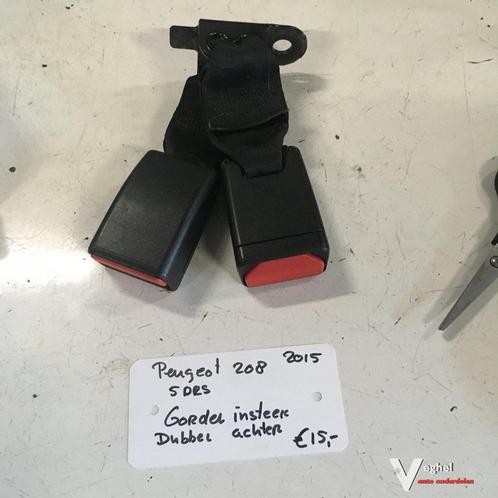 Peugeot 208 1.2 3 cil 5bak 5drs 2015  Gordel Insteek dubbel, Auto-onderdelen, Interieur en Bekleding, Gebruikt, Ophalen of Verzenden