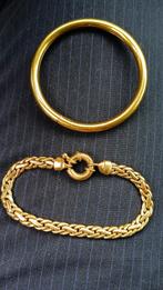 Lotje prachtige vergulde armbanden en kettingen plaque, Handtassen en Accessoires, Armbanden, Ophalen of Verzenden, Zo goed als nieuw