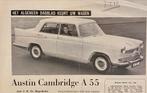 Brochure de voiture d'essai Oldtimer AUSTIN A55 1959, Comme neuf, Autres marques, Austin A55 Cambridge - FARINA, Envoi