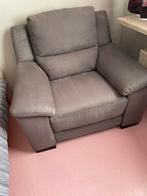 Donkergrijze eenzit met stoffen bekleding, Huis en Inrichting, Ophalen, Zo goed als nieuw