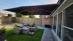 Nieuwe parasol teak Bristol/exterio 3 x 4m met voet 60 kg, Ophalen, Zo goed als nieuw