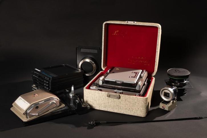 Linhof Super Technika 4x5" + accessoires, Audio, Tv en Foto, Fotocamera's Analoog, Gebruikt, Overige Merken, Ophalen