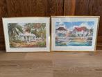 2x aquarel print Joanne Sibley gesigneerd, Antiek en Kunst, Kunst | Litho's en Zeefdrukken, Ophalen