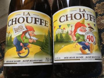 2 lege bierflessen La Chouffe 40 biermerken, Enlèvement ou Envoi