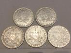 Frankrijk lot 5 x 1 Franc 1901 tem 1904 zilver, Ophalen of Verzenden, Frankrijk, Zilver