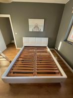 Dubbel bed kunst leder wit, Huis en Inrichting, Slaapkamer | Bedden, Ophalen, Overige materialen, Wit, Tweepersoons