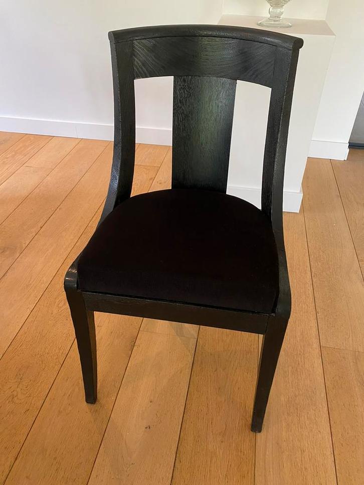8 chaises gondoles noires, Huis en Inrichting, Stoelen, Gebruikt, Vijf, Zes of meer stoelen, Hout, Stof, Zwart, Ophalen