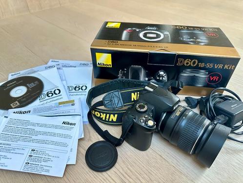 Nikon D60, Number+ AF-S 18-55VR en AF-S 55-200VR telelenzen, Audio, Tv en Foto, Fotocamera's Digitaal, Gebruikt, Compact, Nikon