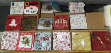 Serviettes de Noël (carton de 12 paquets x 20pc), uni aussi
