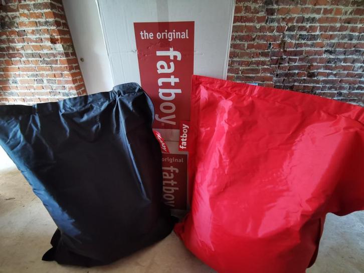FATBOY ZWART | FATBOY ROOD - THE ORIGNAL | 2 STUKS, Huis en Inrichting, Zitzakken, Nieuw, Zitzak, Rood, Ophalen