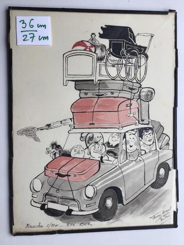 oude cartoon van 1964 van "Knocke s/Mer" beschikbaar voor biedingen