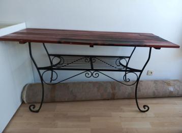 Console bois et fer forgé, Enlèvement, Comme neuf