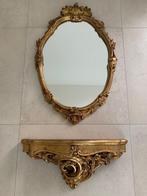 miroir avec console (style rococo), doré, Antiquités & Art, Enlèvement ou Envoi