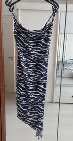 robe soir zebre pailleté lycra bretelle décolleté drapé 40, Maat 38/40 (M), Overige kleuren, Ophalen of Verzenden, Zo goed als nieuw